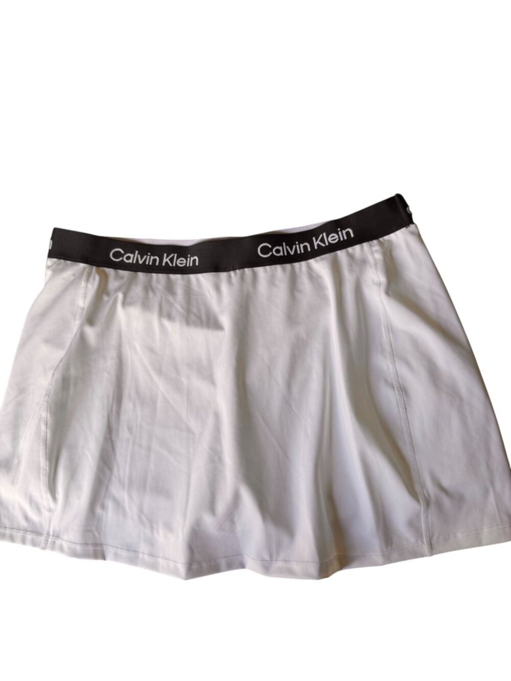 Calvin Klein Womens Performance Stretch White Skort XL Logo Built-In Shorts New